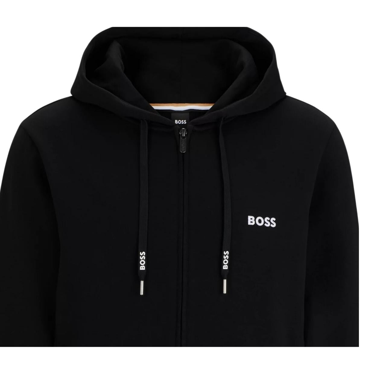 BOSS Logo & Stripe Heritage Black Zip Hoodie