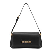 Love Moschino Gold-Tone Logo Black Shoulder Bag