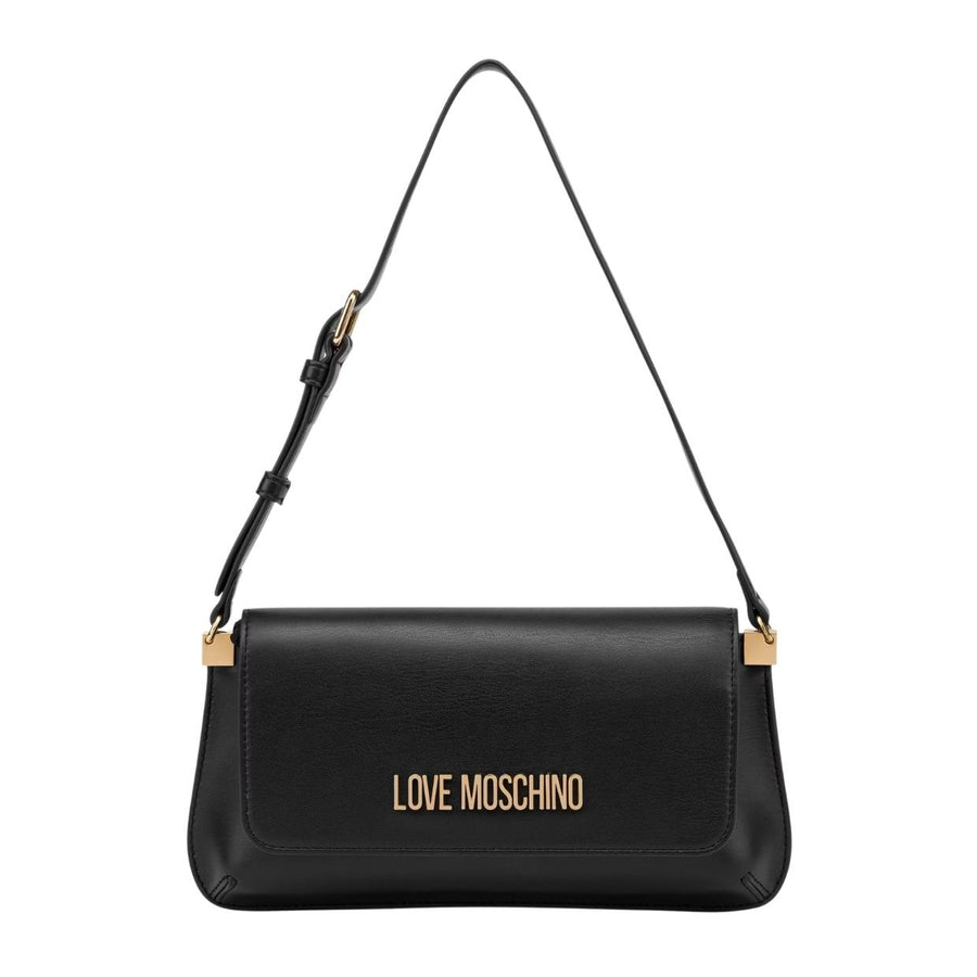 Love Moschino Gold-Tone Logo Black Shoulder Bag