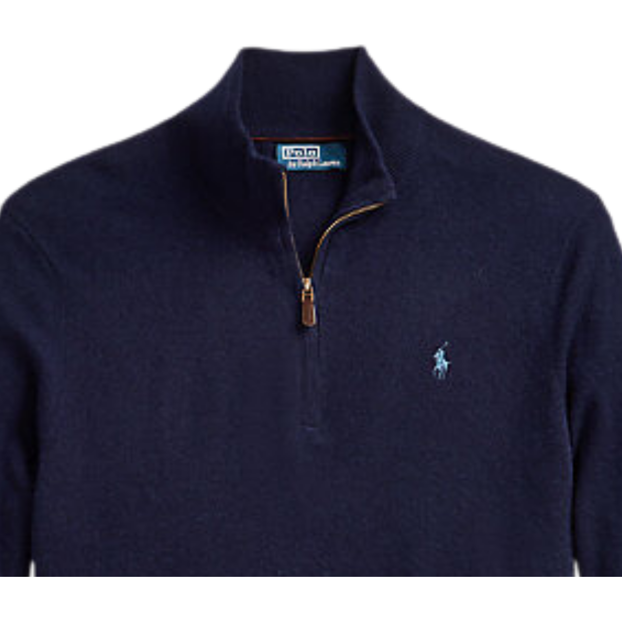 Navy blue polo quarter zip on sale
