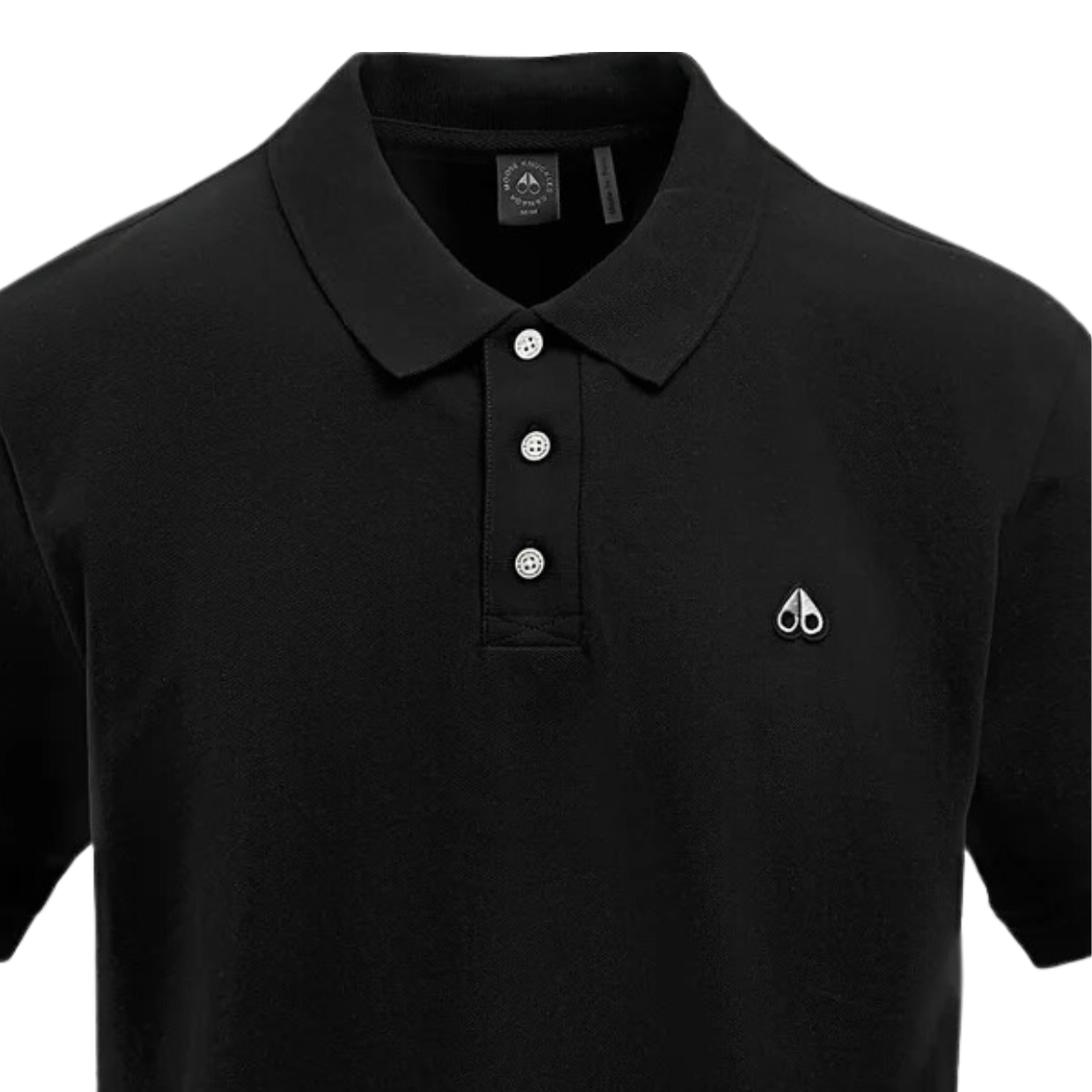 Moose Knuckles Black Pique Polo