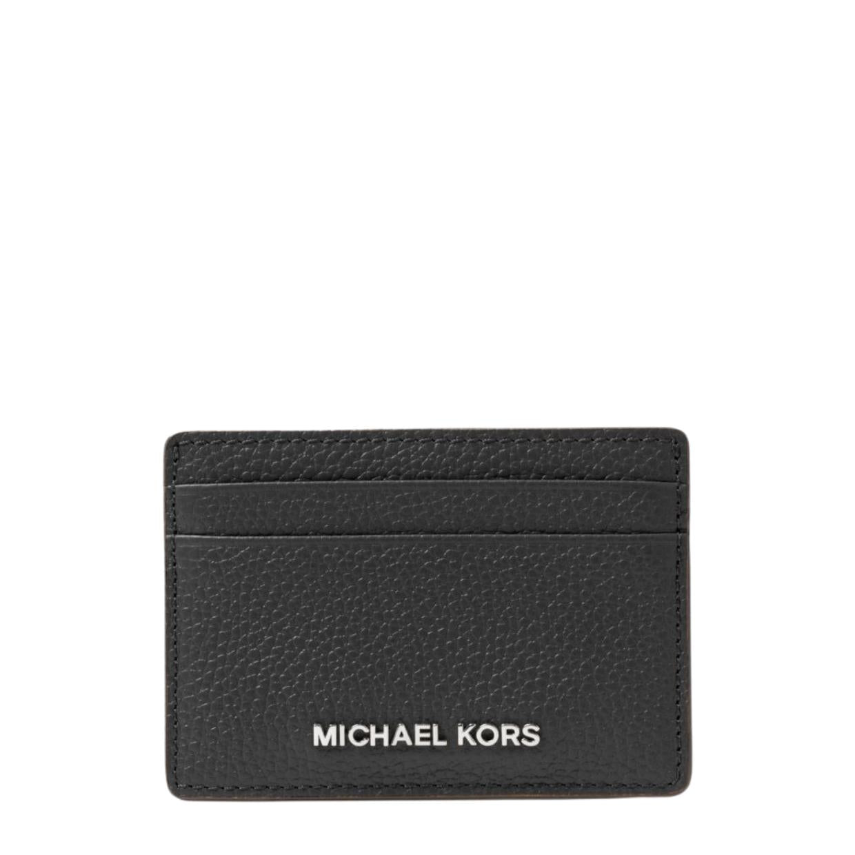 Michael Kors Black Leather Jet Set Slim Card Holder Retro Designer Wear