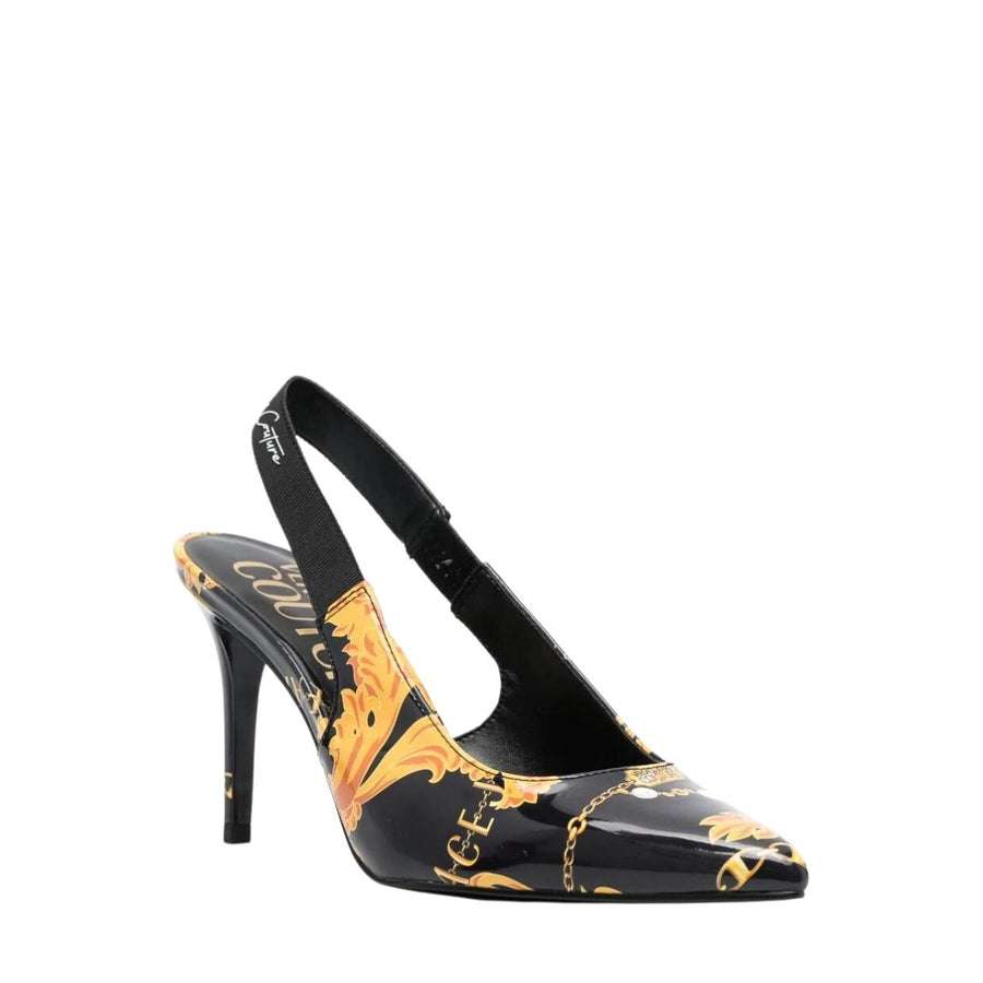 Versace Jeans Couture Baroque Chain Scarlett Slingback Pumps