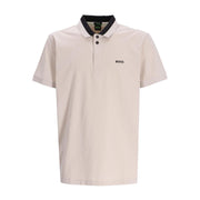 BOSS Paddy 1 Beige 3D Stripe Collar Polo Shirt