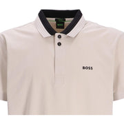 BOSS Paddy 1 Beige 3D Stripe Collar Polo Shirt