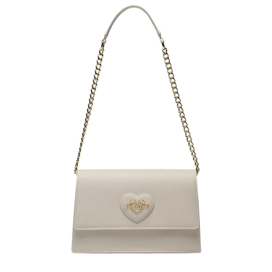 Love Moschino Heart Logo Taupe Chain Shoulder Bag