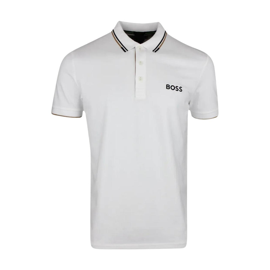 BOSS Paddy Pro Contrast Logo White Polo Shirt