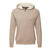 BOSS Contrast Logo Beige Zip Hoodie