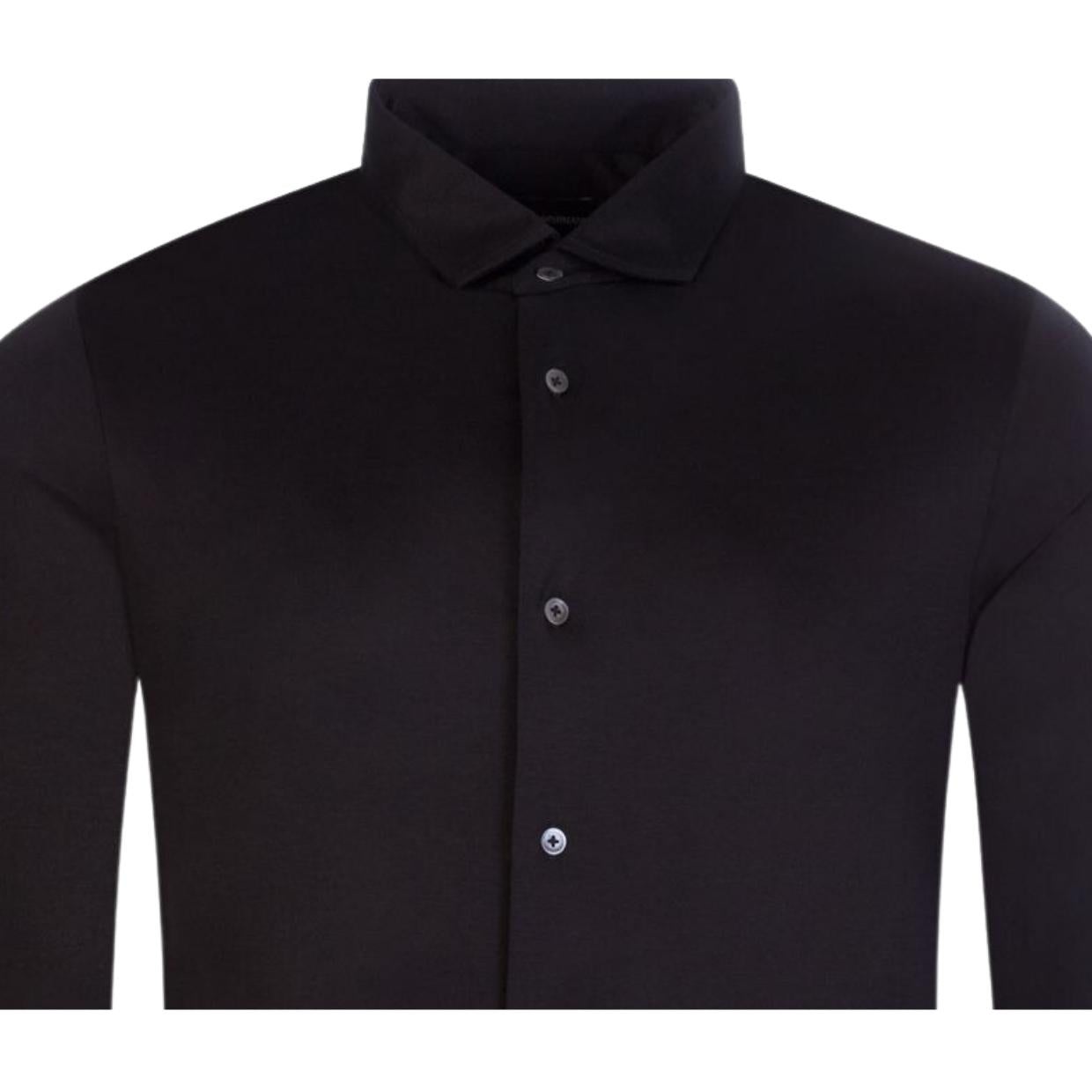 Emporio Armani Lyocell Blend Black Shirt