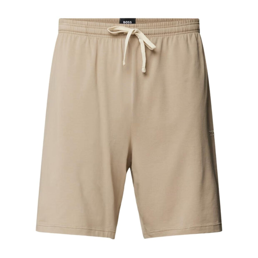BOSS Embroidered Logo Beige Shorts