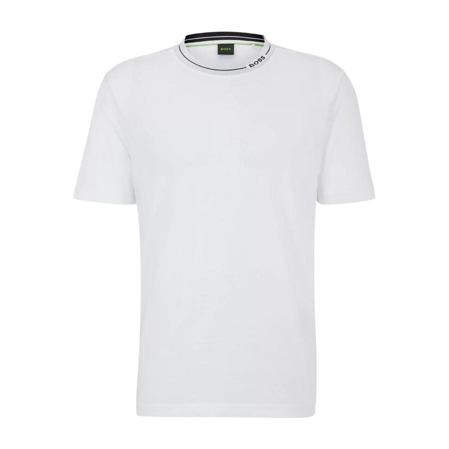 BOSS Logo Collar Regular Fit White T-Shirt
