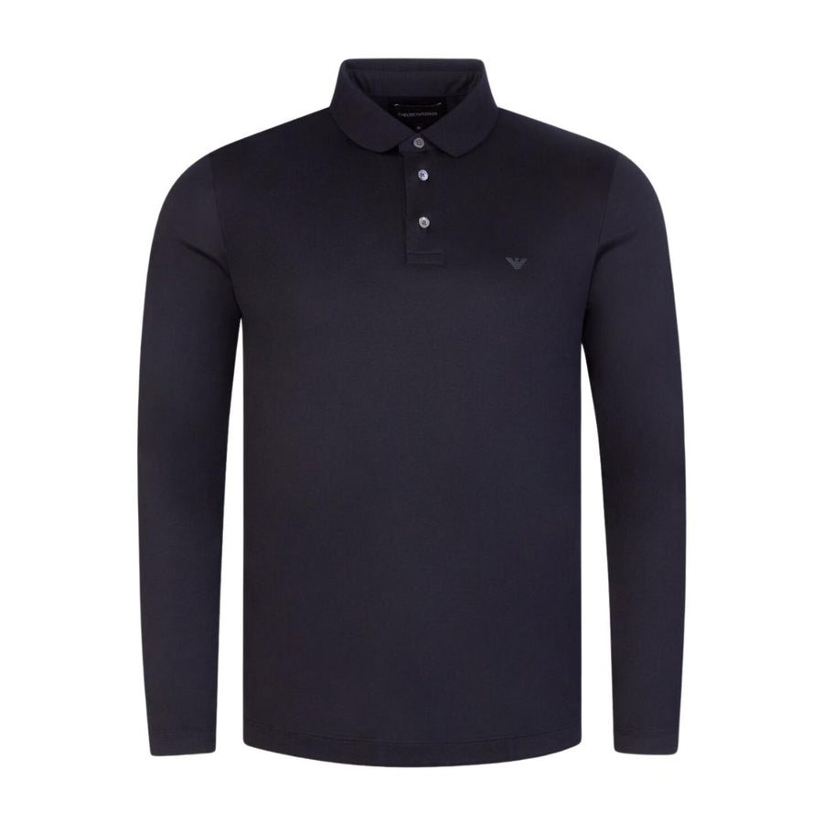 Emporio Armani Dark Navy Long Sleeve Polo Shirt