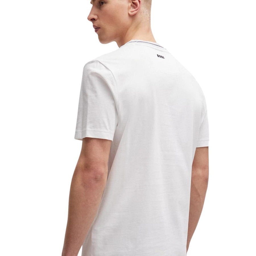 BOSS Logo Collar Regular Fit White T-Shirt