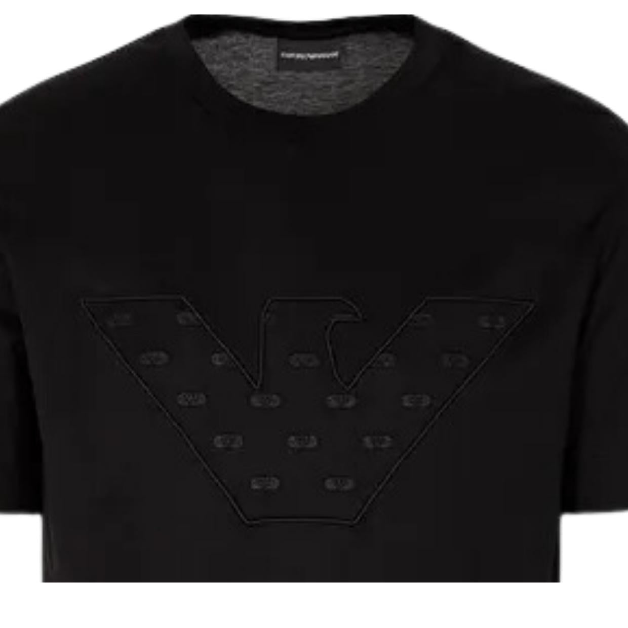 Emporio Armani Oversized Eagle Logo Black T-Shirt