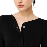 Ottoman-effect barré jersey jacket with satin insert