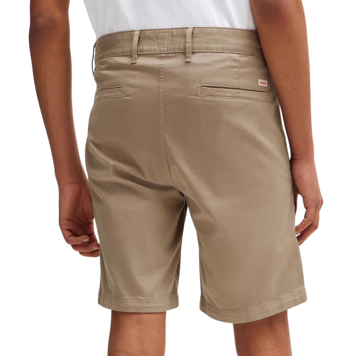 BOSS Brown Stretch Cotton Twill Slim Fit Chino Shorts