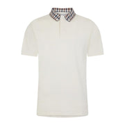 Aquascutum Active Club Check Collar Off-White Polo Shirt