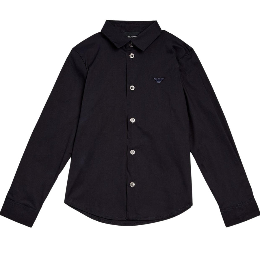 Emporio Armani Kids Dark Navy Embroidered Logo Shirt