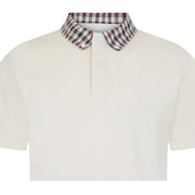 Aquascutum Active Club Check Collar Off-White Polo Shirt