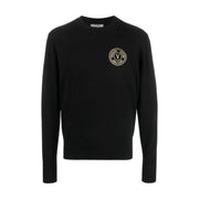 Versace Jeans Couture V-Emblem Black Knit Sweater