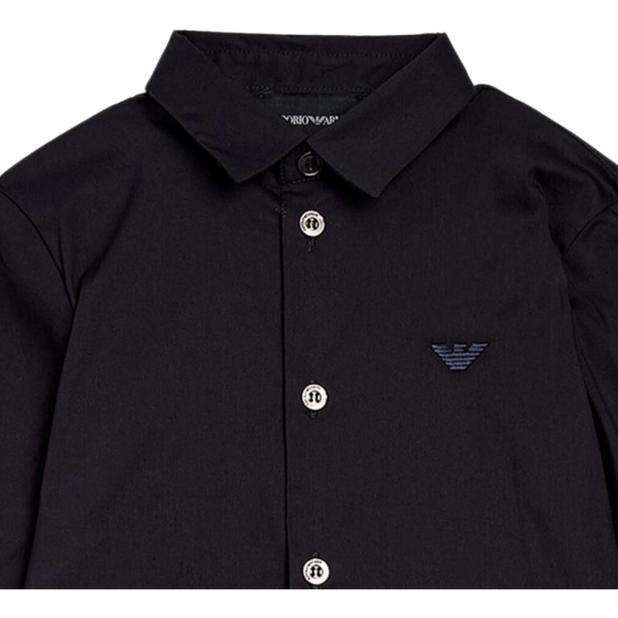 Emporio Armani Kids Dark Navy Embroidered Logo Shirt