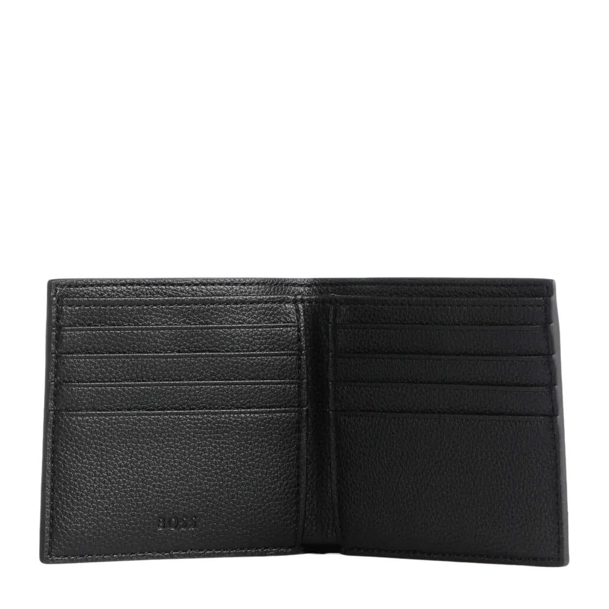 BOSS Signature Stripe Ray Eight Card Slot Black Billfold Wallet