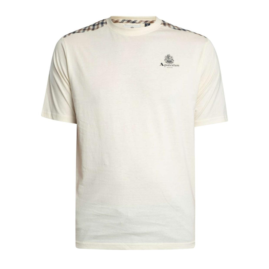 Aquascutum Active Club Check Details Off-White T-Shirt