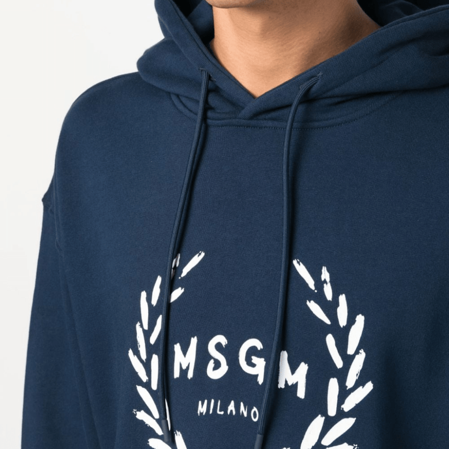 MSGM Navy Varsity Hoodie