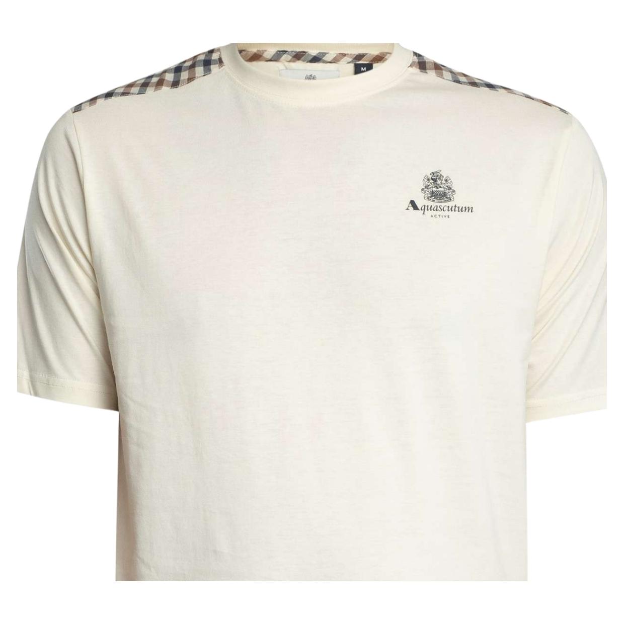 Aquascutum Active Club Check Details Off-White T-Shirt