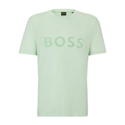 BOSS Regular fit Mesh Effect Logo Light Green T-Shirt