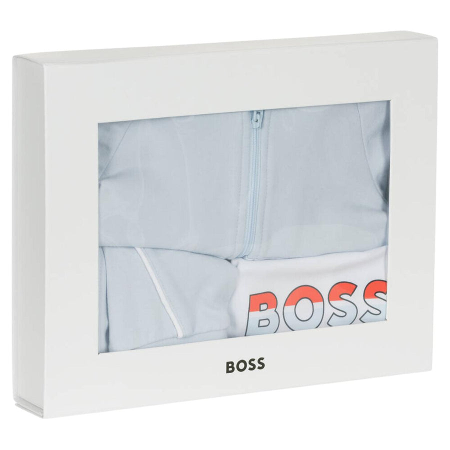 BOSS Baby Logo Print Pale Blue Tracksuit Set