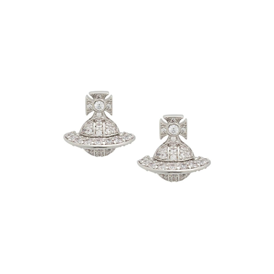 Vivienne Westwood Carmela Platinum/White Orb Earrings