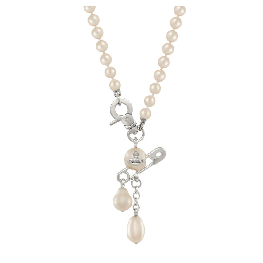 Vivienne Westwood Platinum/Creamrose Claude Small Pearl Necklace