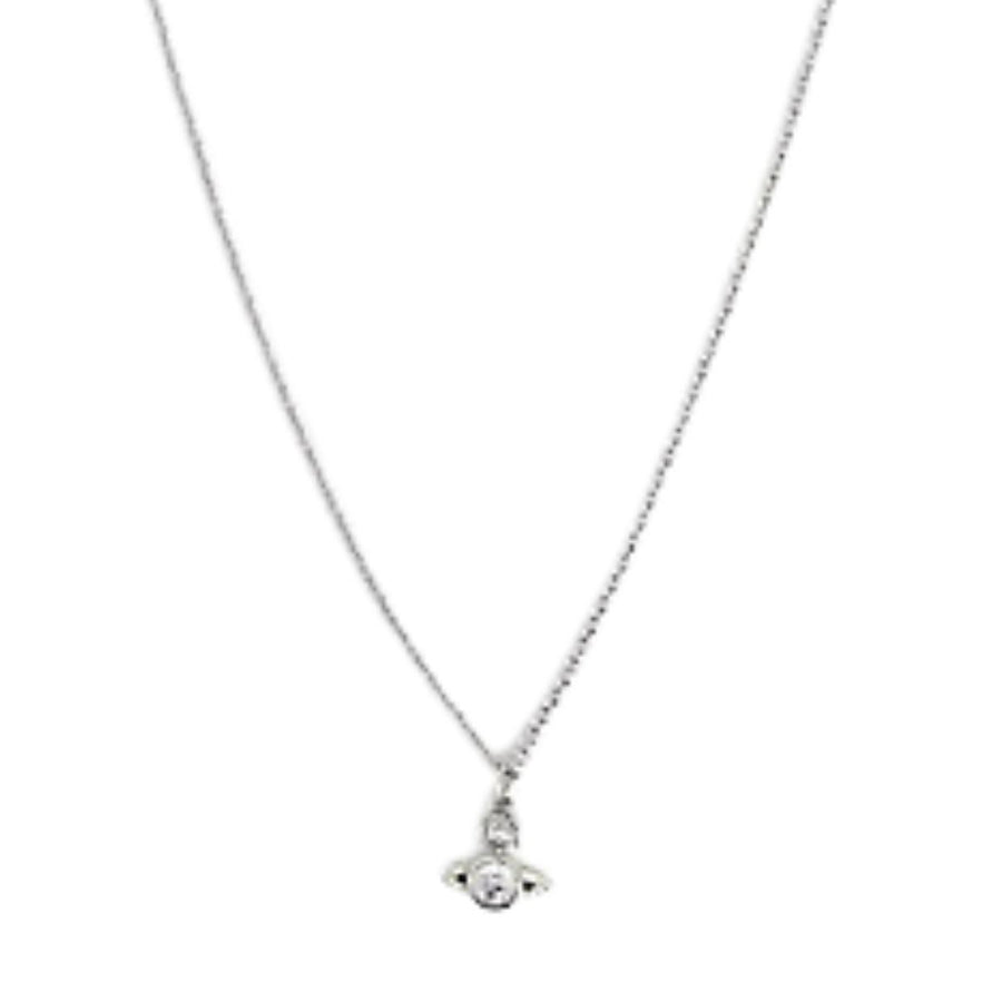 Vivienne Westwood London Orb Platinum White Pendent Necklace