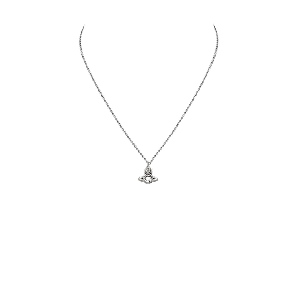 Vivienne Westwood Platinum/White London Orb Pendent
