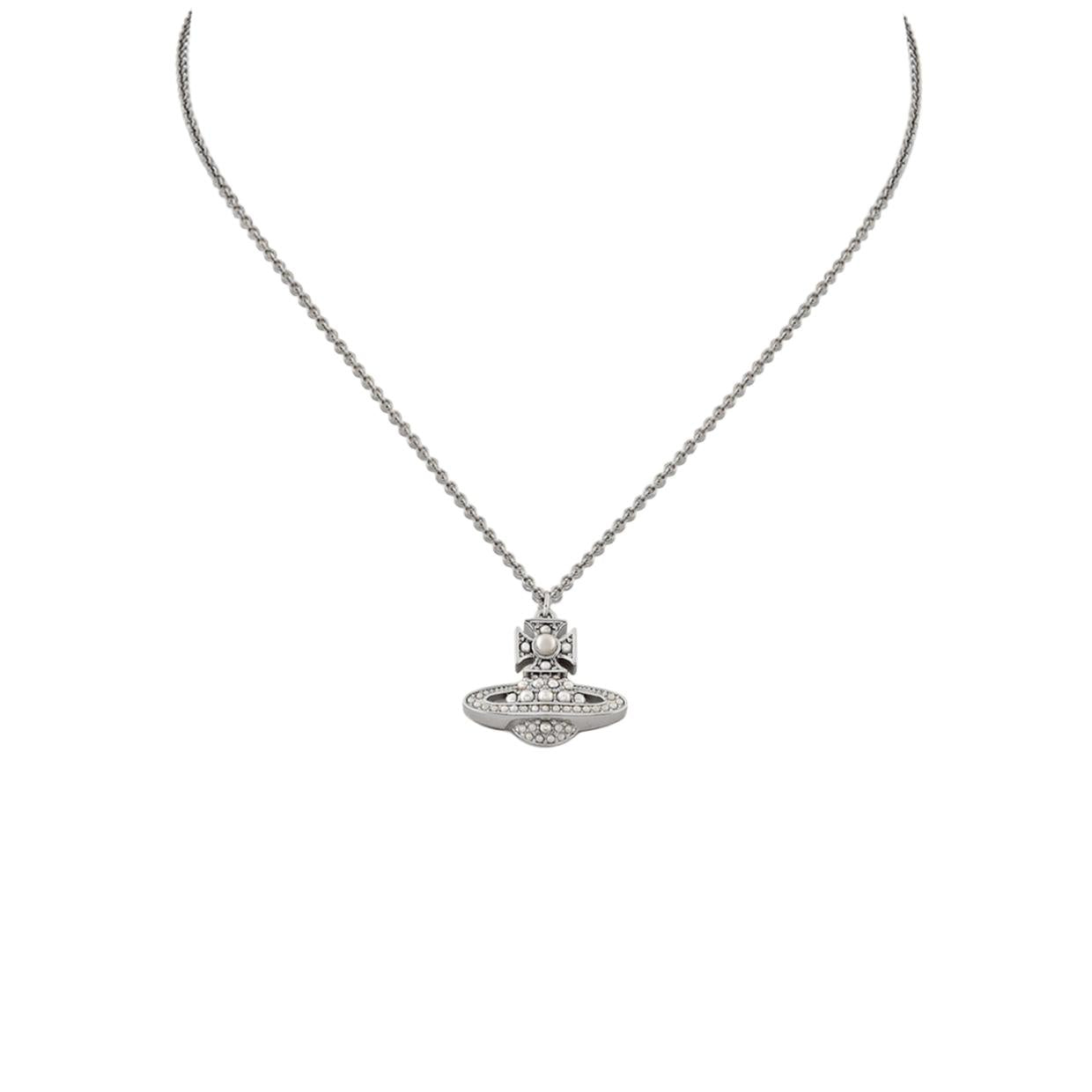 Vivienne Westwood Platinum Luzia Bas Relief Pendent Necklace