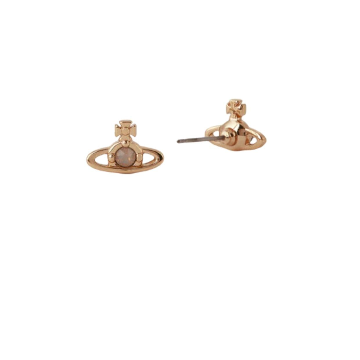 Vivienne Westwood Nano Solitaire Pink Gold Earrings