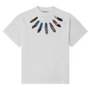 Marcelo Burlon Kids White Collar Feathers Over T-Shirts