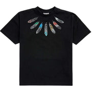 Marcelo Burlon Kids Black Collar Feathers Over T-Shirts