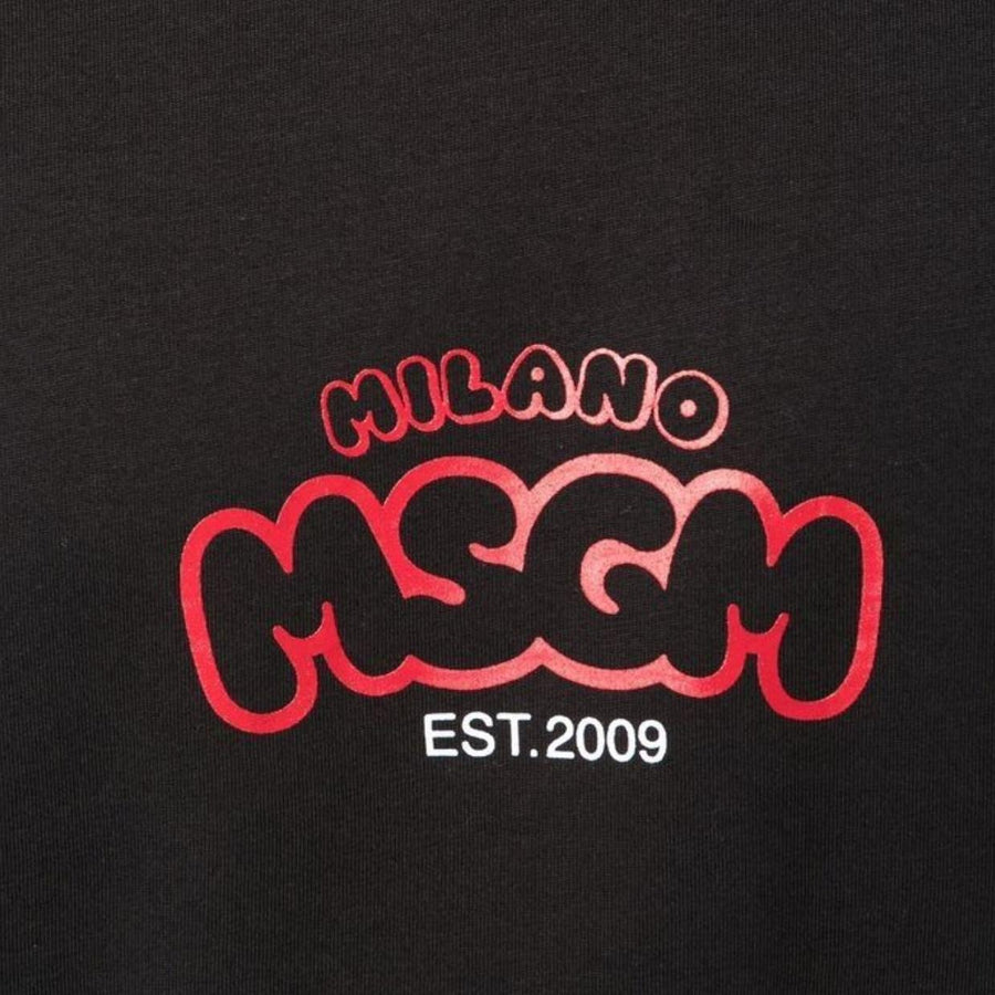 MSGM Cocktail Graphic Black T-Shirt