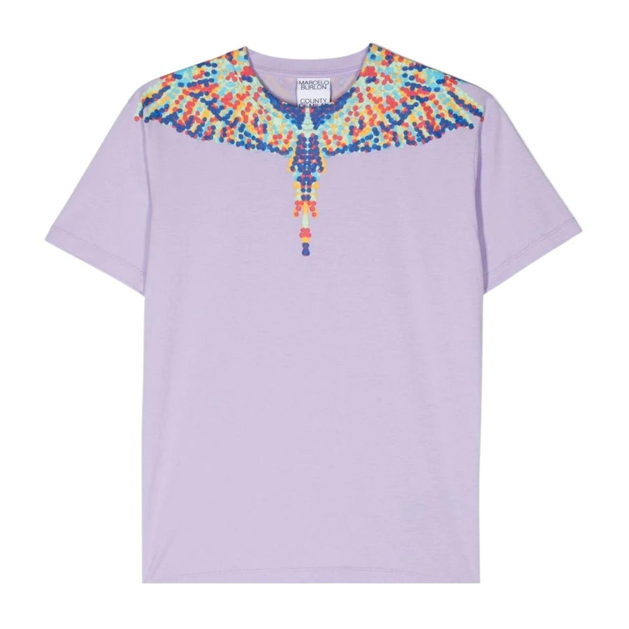 Marcelo Burlon Kids Pointillism Wings Lilac-Shirts