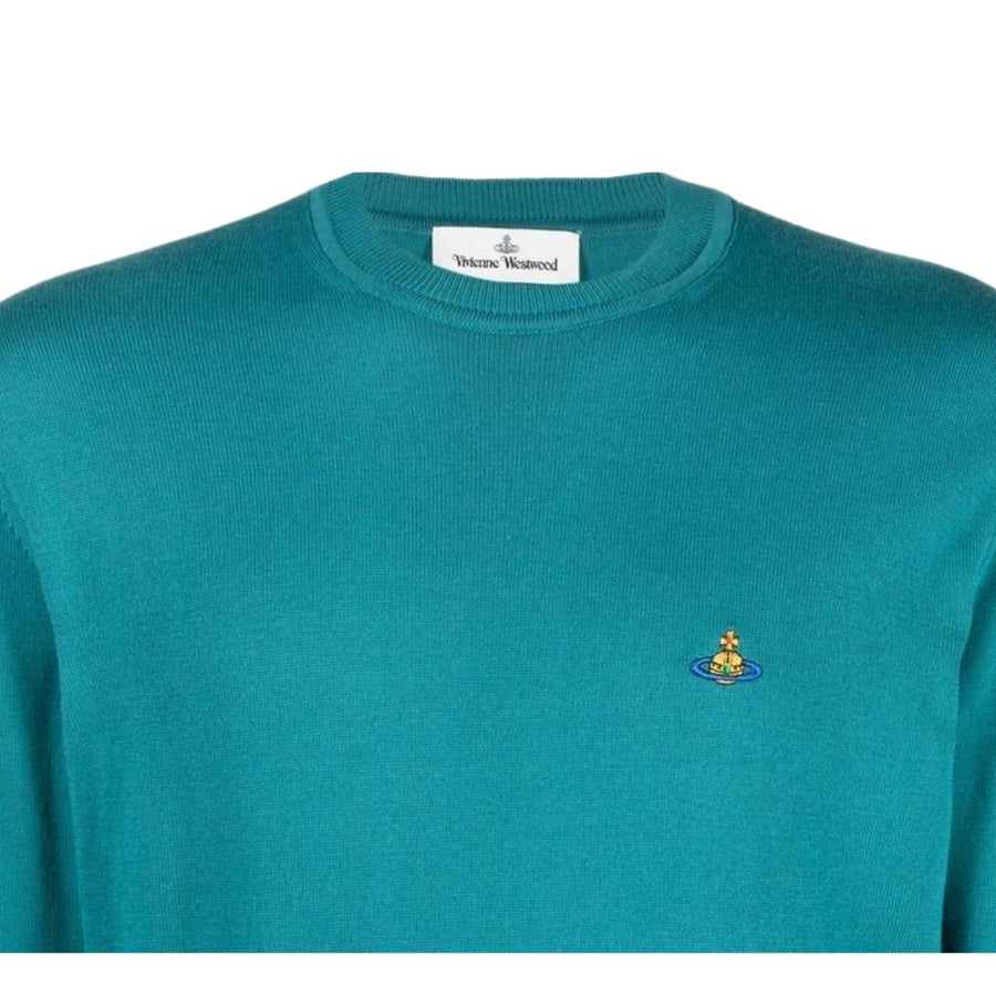 Vivienne Westwood Orb Logo Teal Knitted Sweatshirt