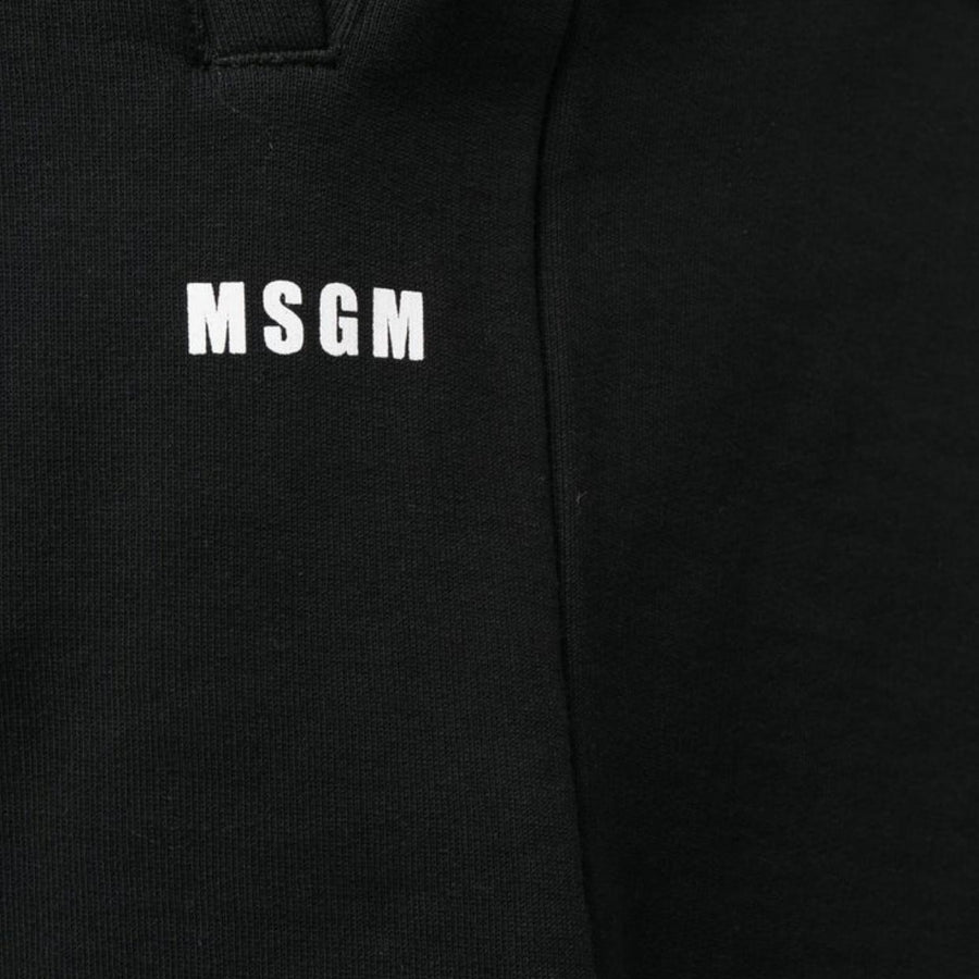 MSGM Printed Logo Black Sweat Shorts
