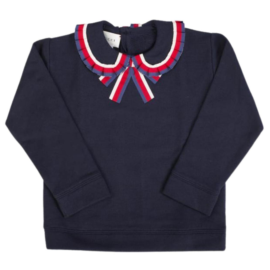 Gucci Baby Navy Bow Collar Sweatshirt