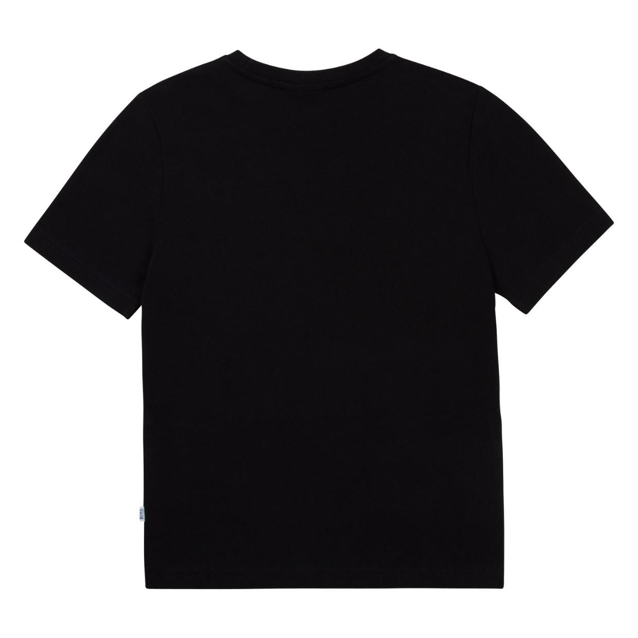 BOSS Kids Black Technical Logo T-Shirt