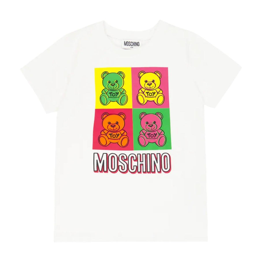 Moschino Kids Teddy Bears 3D Effect White T-Shirt
