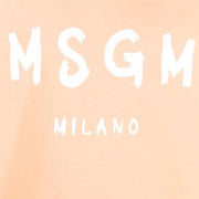 MSGM Brushed Paint Logo Effect Orange Sweatshirt