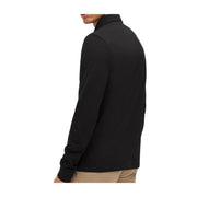 BOSS Passerby Logo Patch Long Sleeve Black Polo Shirt