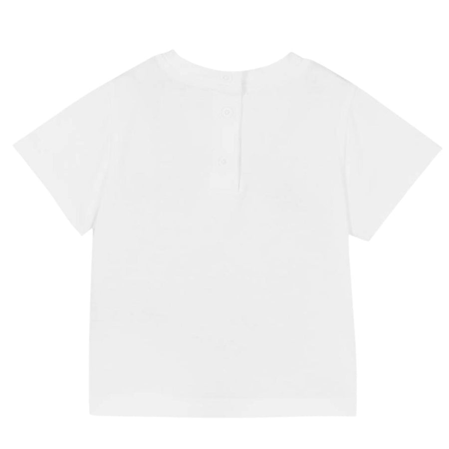 Balmain Baby Iridescent Logo White T-Shirt