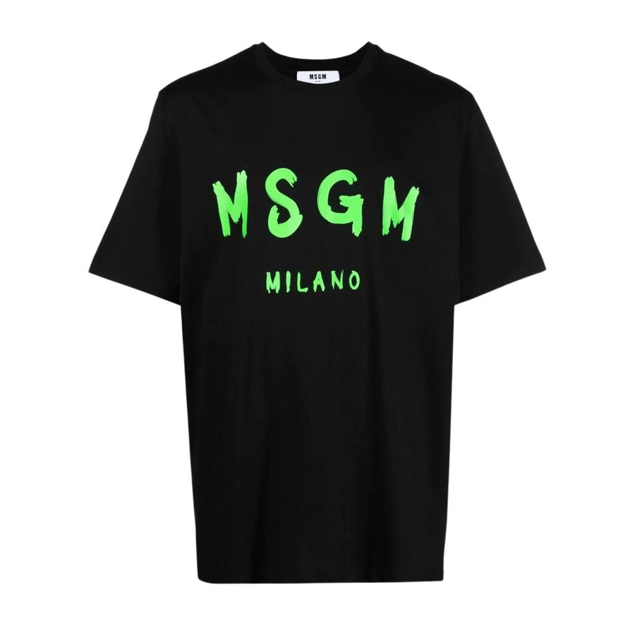 MSGM Brushed Logo Black T-Shirt